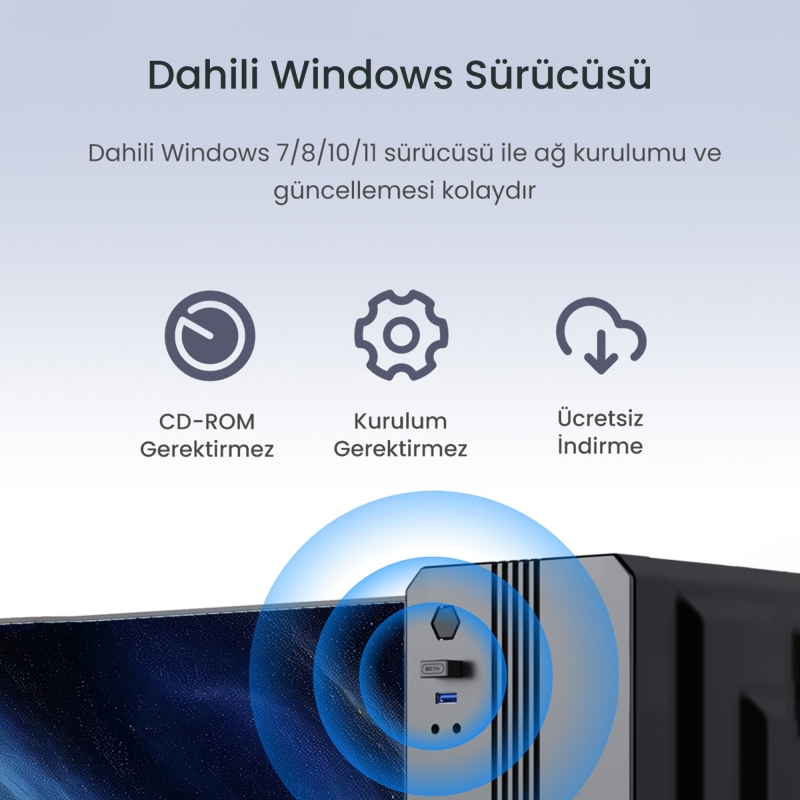 VegGieg 150 Mbps 2.4Ghz Kablosuz WiFi Alıcı Verici Nano USB Adaptör - 6