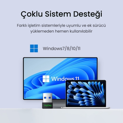 VegGieg 150 Mbps 2.4Ghz Kablosuz WiFi Alıcı Verici Nano USB Adaptör - 7