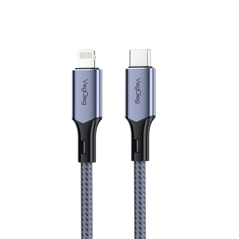 VegGieg 27W 3A USB Type-C to Lightning iPhone iPad Hızlı Şarj ve Data Kablosu 1.2 Metre - 1