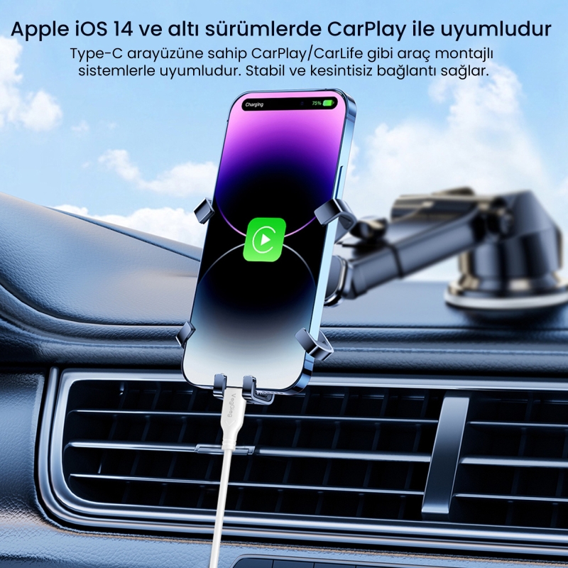 VegGieg 27W Type-C to Lightning iPhone iPad Uyumlu PD Hızlı Şarj ve Data Kablosu 1.2 Metre - 3