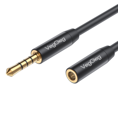 VegGieg 3.5mm TRRS Aux Kulaklık Mikrofon Ses Uzatma Kablosu 2 Metre - VegGieg