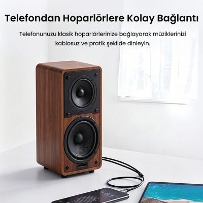 VegGieg 3.5mm Aux To 2 RCA Hi-Fi Ses Kablosu 5 Metre - 4