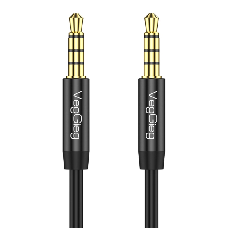 VegGieg 3.5mm Jack TRRS Hi-Fi AUX Mikrofon ve Ses Kablosu 1 Metre - 1