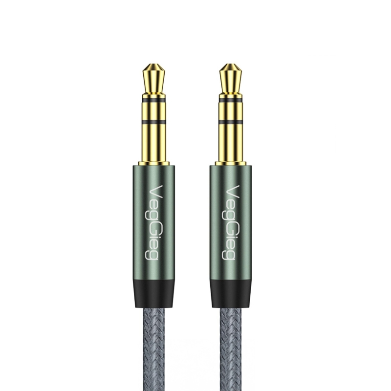 VegGieg 3.5mm Jack TRS Hi-Fi Örgülü AUX Ses Kablosu 2 Metre - 1