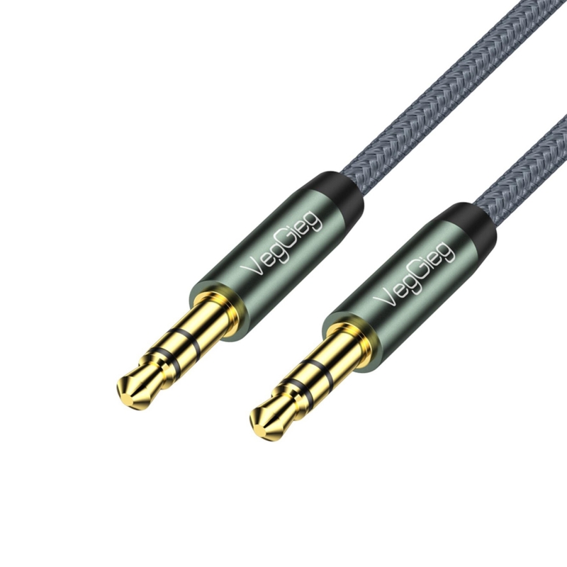 VegGieg 3.5mm Jack TRS Hi-Fi Örgülü AUX Ses Kablosu 2 Metre - 3