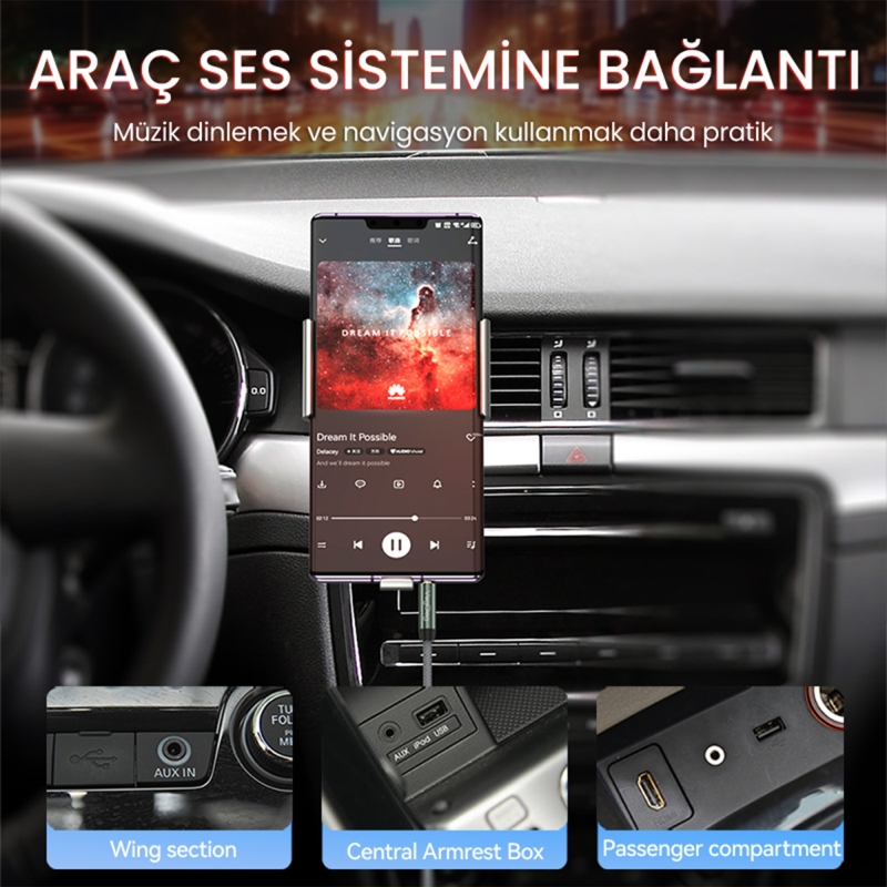 VegGieg 3.5mm Jack TRS Hi-Fi Örgülü AUX Ses Kablosu 2 Metre - 4