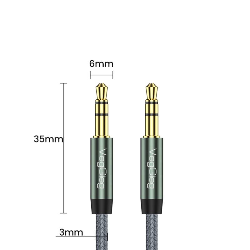 VegGieg 3.5mm Jack TRS Hi-Fi Örgülü AUX Ses Kablosu 3 Metre - 8