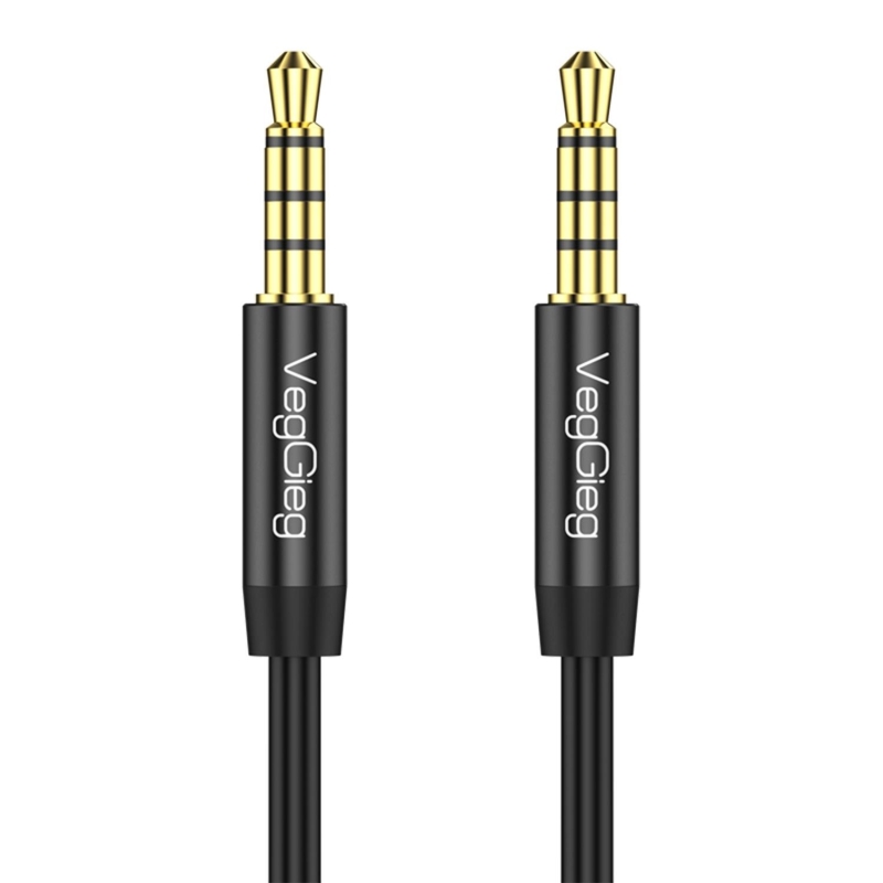 VegGieg 3.5mm Jack TRRS Hi-Fi AUX Mikrofon ve Ses Kablosu 5 Metre - 1