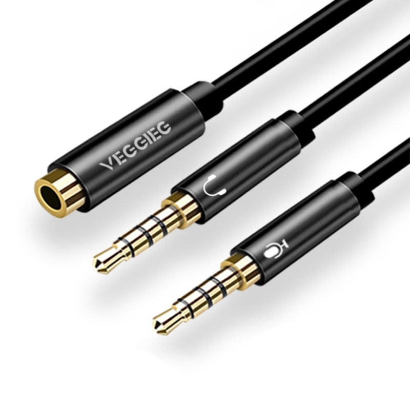 VegGieg 3.5mm Kulaklık ve Mikrofon Ayırıcı Y Kablo - 1