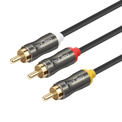 VegGieg 3 RCA to 3 RCA Ses ve Görüntü Kablosu 2 Metre - VegGieg