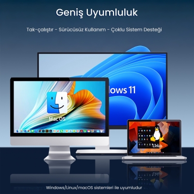 VegGieg 4 Portlu 10Gbps Type-C to 4*USB-A 3.2 Gen2 USB Çoklayıcı Dönüştürücü Hub - 7