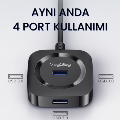 VegGieg 4 Portlu Type-C to USB 3.0 Çoklayıcı Hub - 5