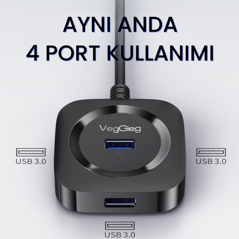 VegGieg 4 Portlu Type-C to USB 3.0 Çoklayıcı Hub - 5