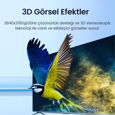 VegGieg 4K 30Hz 1 Giriş 2 Çıkış HDMI Splitter Görüntü Ayırıcı Bölücü Adaptör - 3