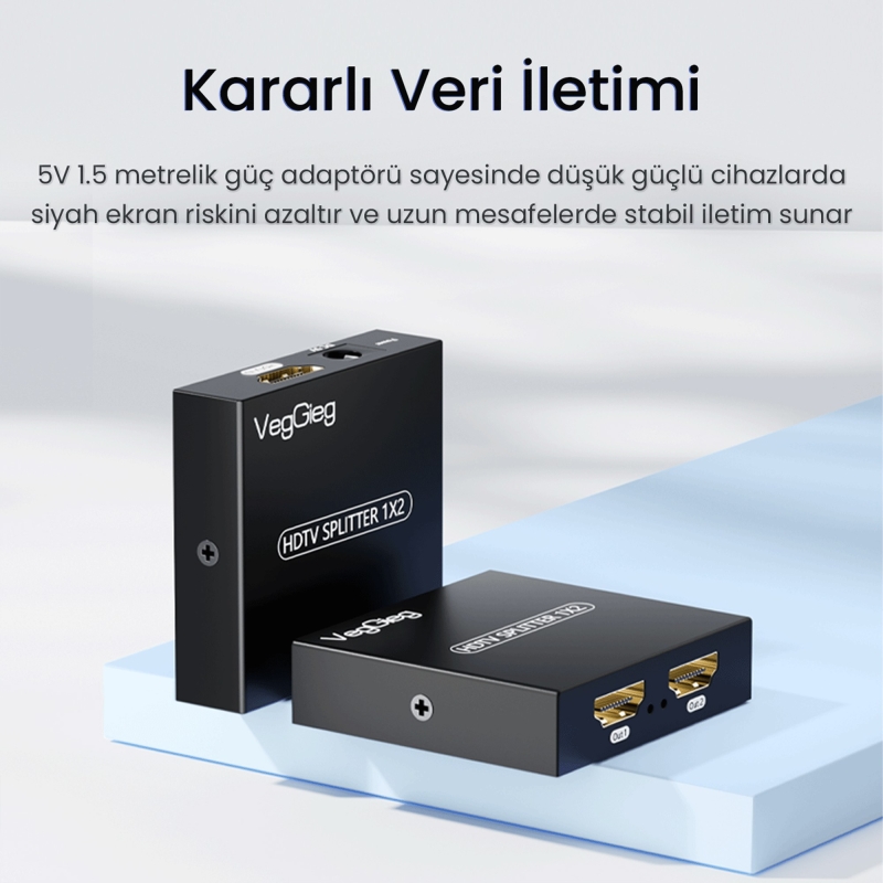 VegGieg 4K 30Hz 1 Giriş 2 Çıkış HDMI Splitter Görüntü Ayırıcı Bölücü Adaptör - 4