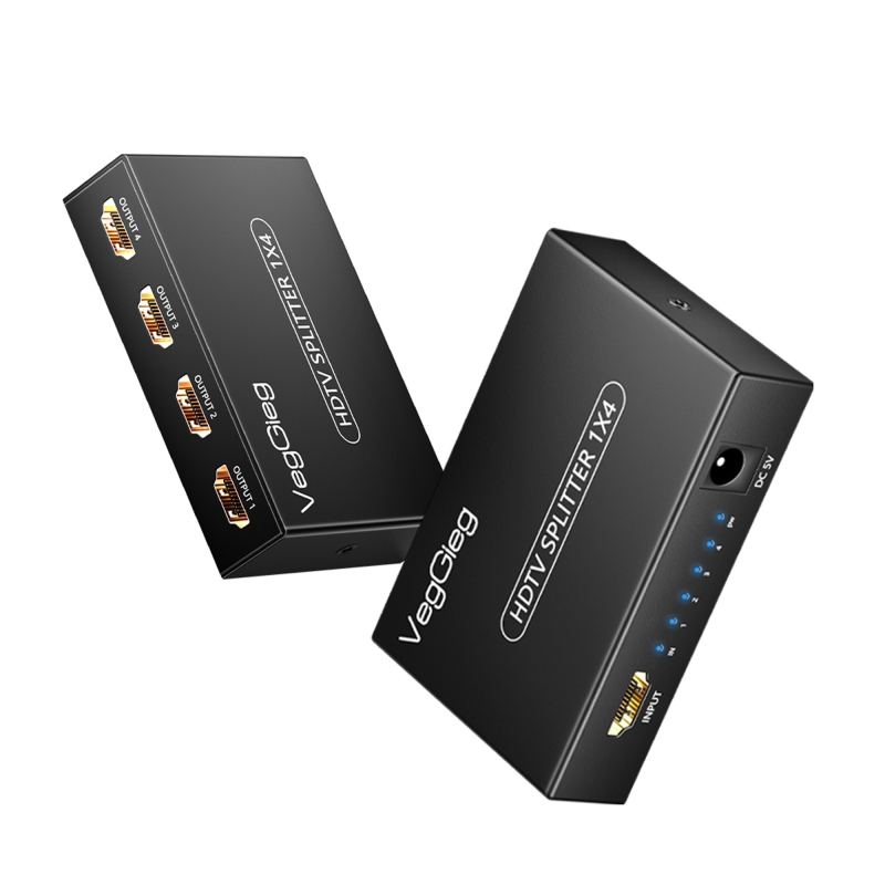 VegGieg 4K 30Hz 1 Giriş 4 Çıkış HDMI Splitter Görüntü Ayırıcı Bölücü Adaptör - 1
