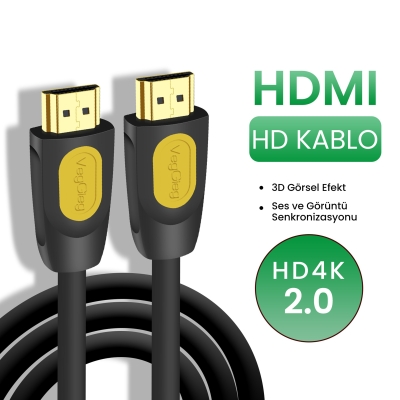 VegGieg 4K 30Hz 18Gbps HDR ARC HDCP Destekli HDMI 2.0 Kablo 10 Metre - 5