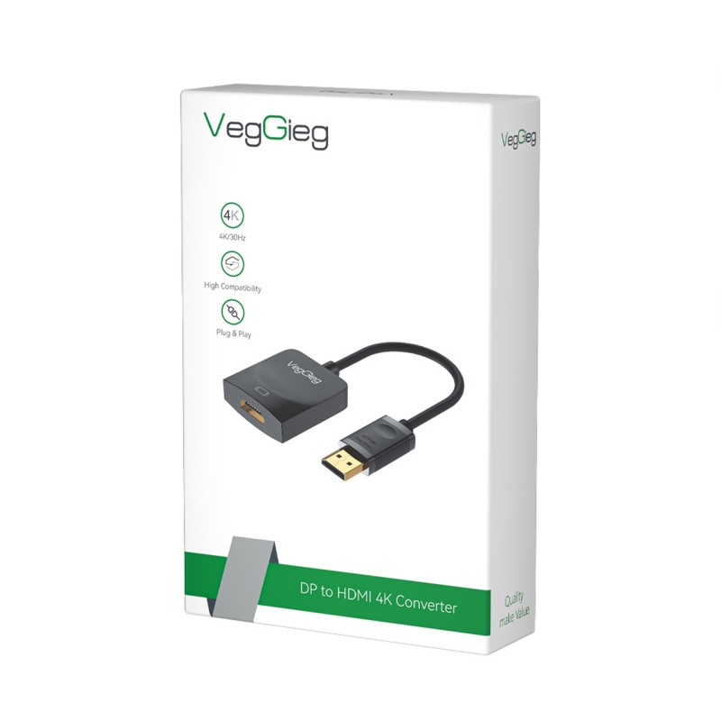 Veggieg 4K 30Hz DisplayPort (DP) to HDMI Çevirici Dönüştürücü - 3