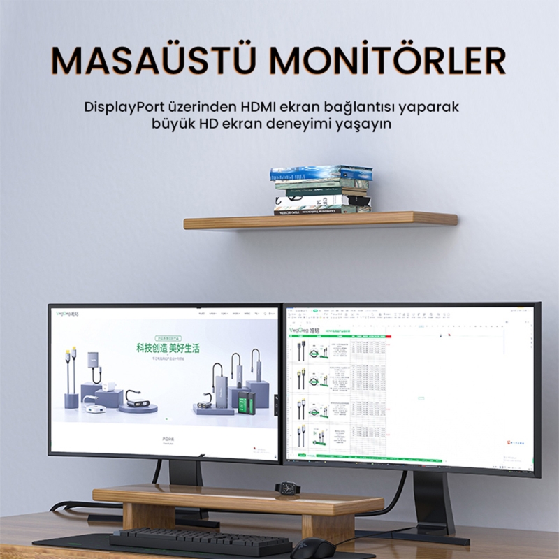 VegGieg 4K 30Hz DisplayPort to HDMI Dönüştürücü Kablo 1.5 Metre - 6