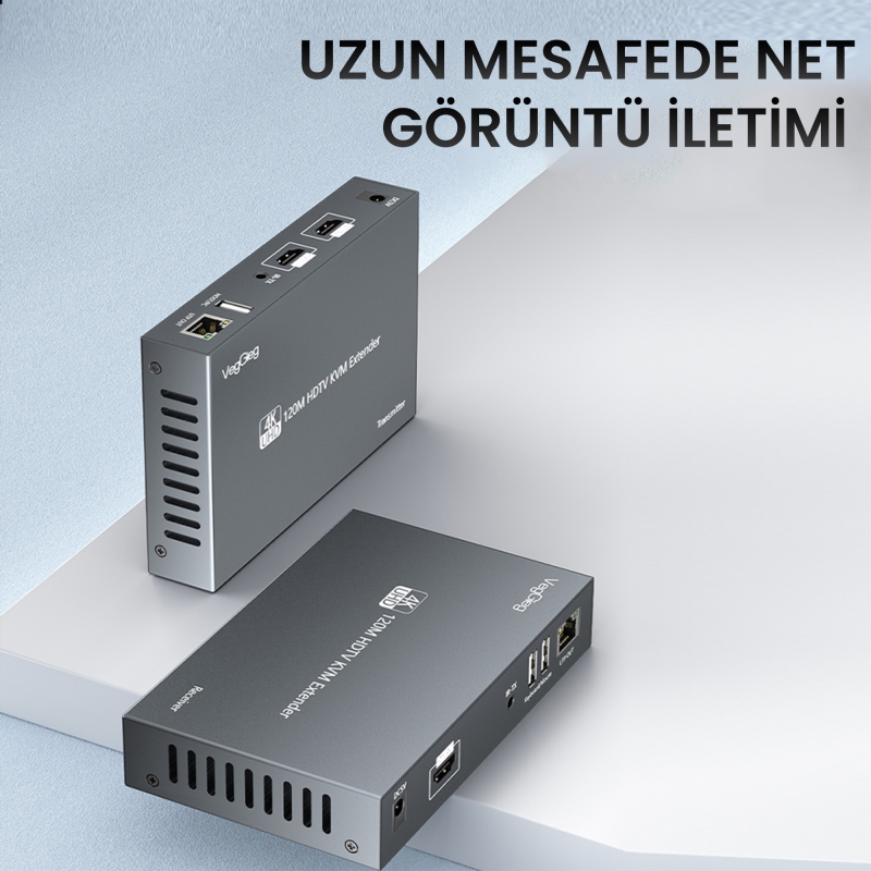 VegGieg 4K 30Hz HDMI KVM Extender 120 Metre CAT5E/6 HDMI Menzil Genişletici Uzatıcı - 2