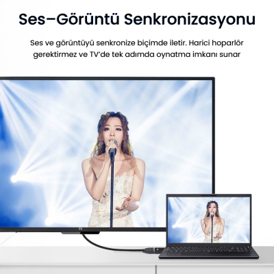 VegGieg 4K 30Hz DisplayPort to HDMI Çevirici Dönüştürücü Adaptör - 4