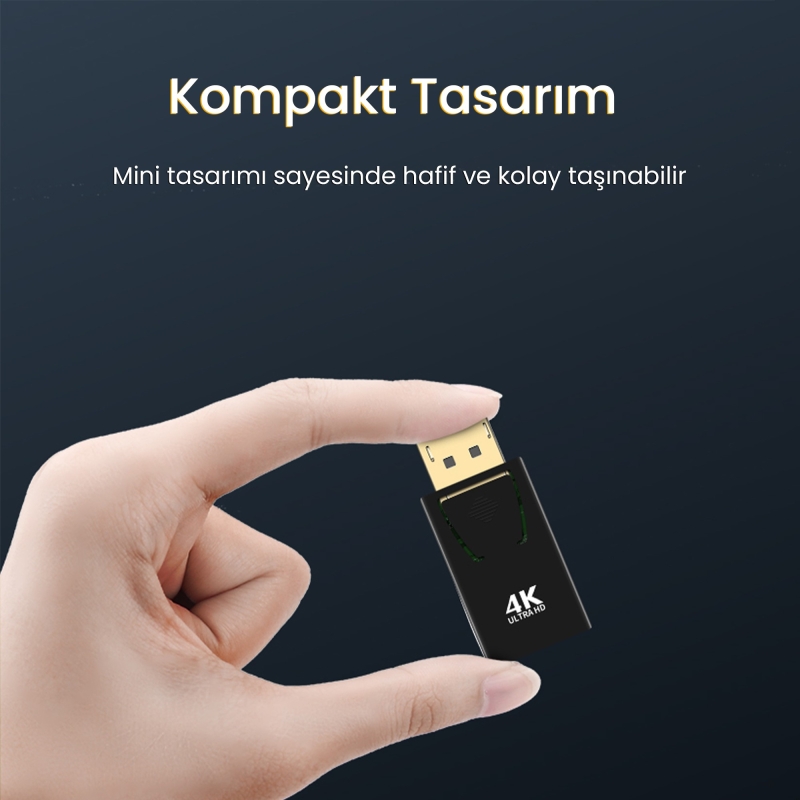 VegGieg 4K 30Hz DisplayPort to HDMI Çevirici Dönüştürücü Adaptör - 5