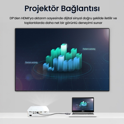 VegGieg 4K 30Hz DisplayPort to HDMI Çevirici Dönüştürücü Adaptör - 2