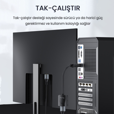 VegGieg 4K 30Hz Mini DisplayPort (DP) to HDMI Çevirici Dönüştürücü - 4