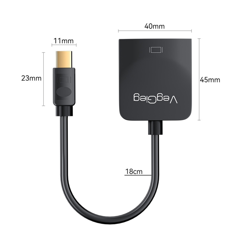 Veggieg 4K 30Hz Mini DisplayPort (DP) to HDMI Çevirici Dönüştürücü - 3