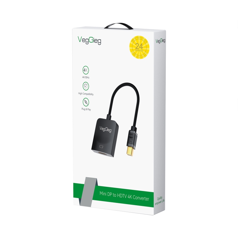 Veggieg 4K 30Hz Mini DisplayPort (DP) to HDMI Çevirici Dönüştürücü - 4