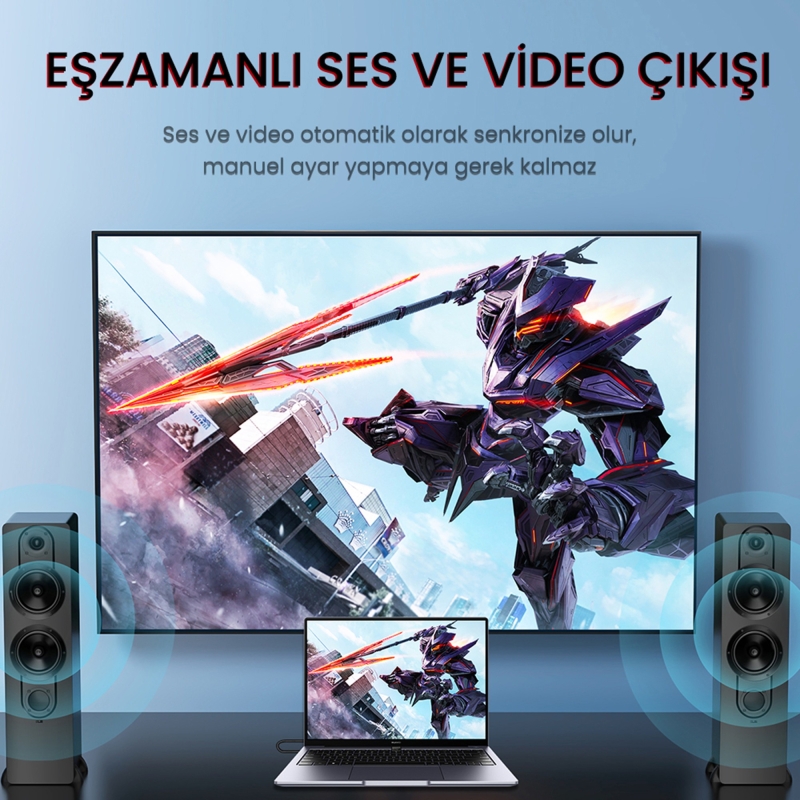 VegGieg 4K 30Hz Mini DisplayPort to HDMI Dönüştürücü Kablo 1.5 Metre - 5