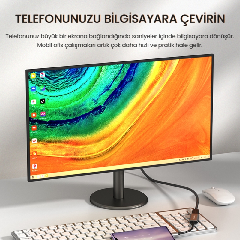 VegGieg 4K 30Hz Type-C to HDMI Çevirici Dönüştürücü Adaptör - 3