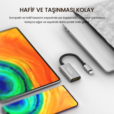 VegGieg 4K 30Hz Type-C to HDMI Çevirici Dönüştürücü Adaptör - 6