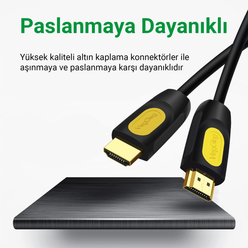 VegGieg 4K 60Hz 18Gbps HDR ARC HDCP Destekli HDMI 2.0 Kablo 1.5 Metre - 5