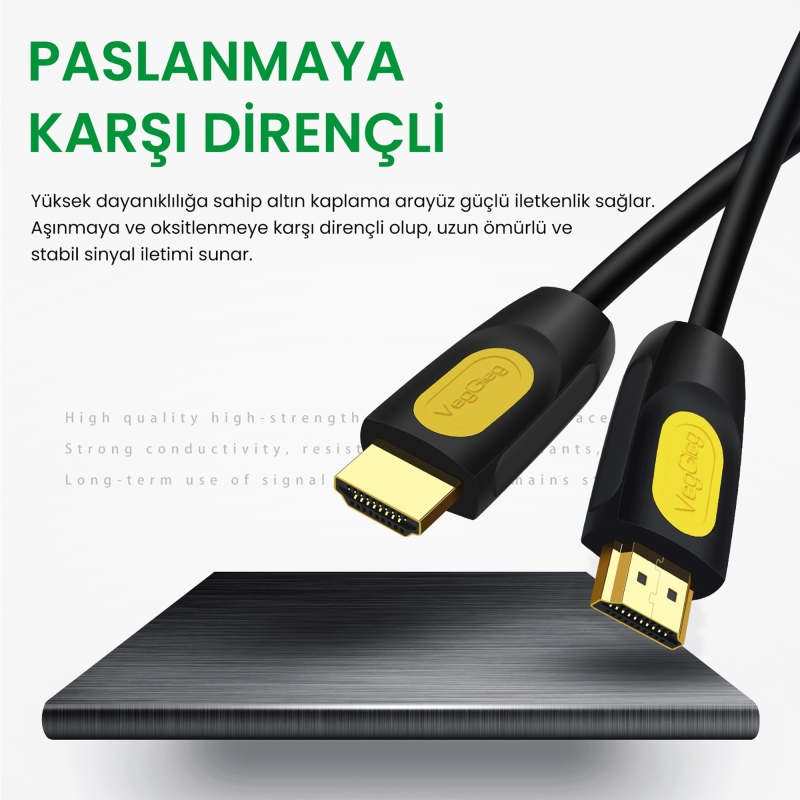 VegGieg 4K 60Hz 18Gbps HDR ARC HDCP Destekli HDMI 2.0 Kablo 2 Metre - 7