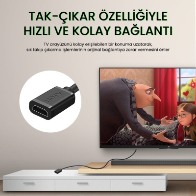 VegGieg 4K 60Hz Dişi Erkek HDMI 2.0 Uzatma Kablosu 1 Metre - 7