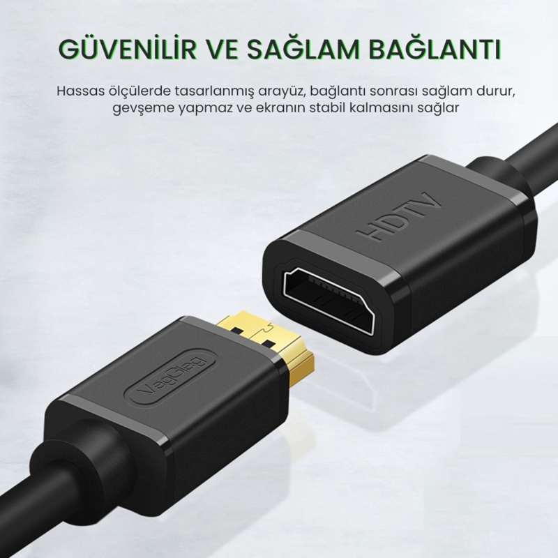 VegGieg 4K 60Hz Dişi Erkek HDMI 2.0 Uzatma Kablosu 2 Metre - 5