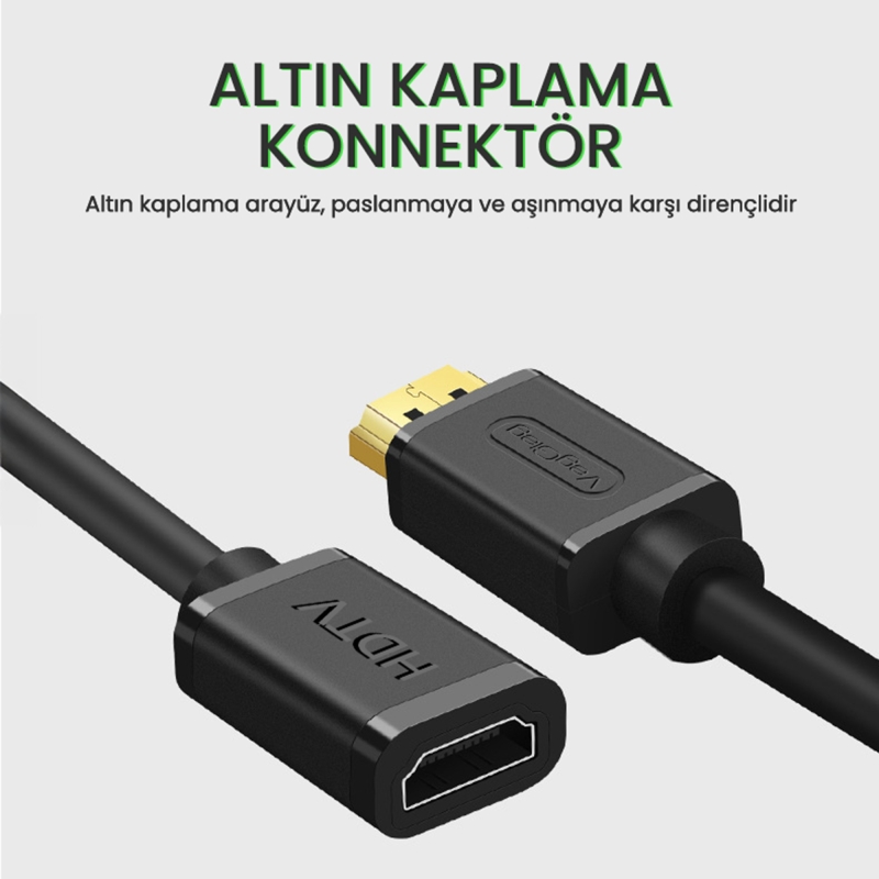 VegGieg 4K 60Hz Dişi Erkek HDMI 2.0 Uzatma Kablosu 2 Metre - 6