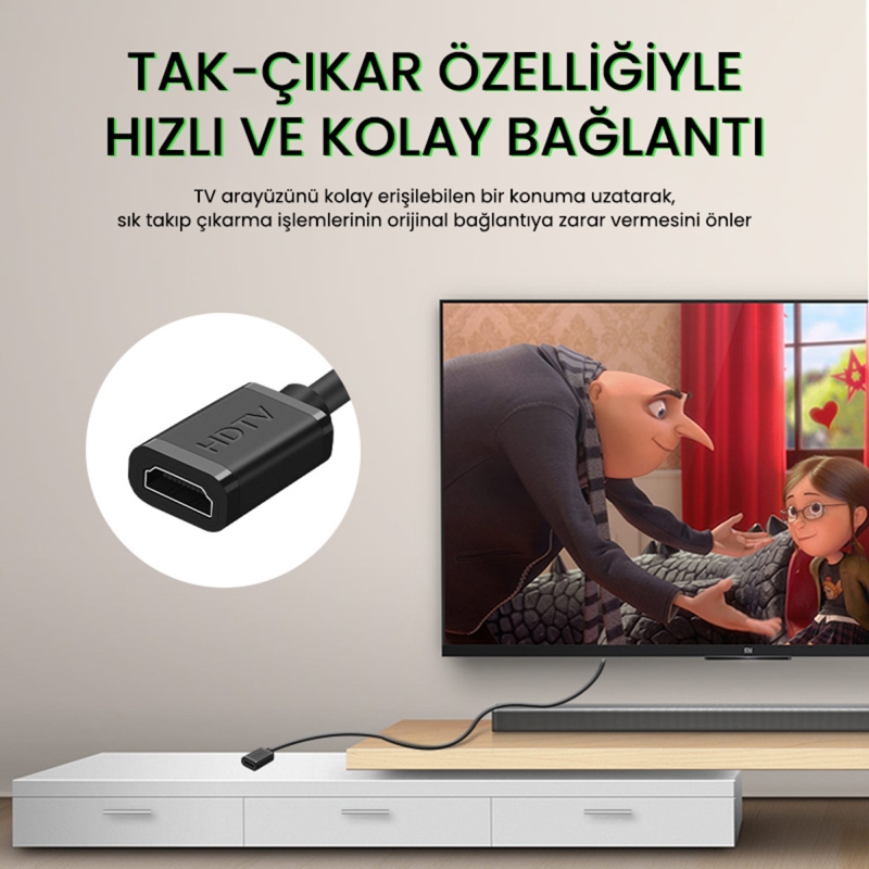 VegGieg 4K 60Hz Dişi Erkek HDMI 2.0 Uzatma Kablosu 2 Metre - 7