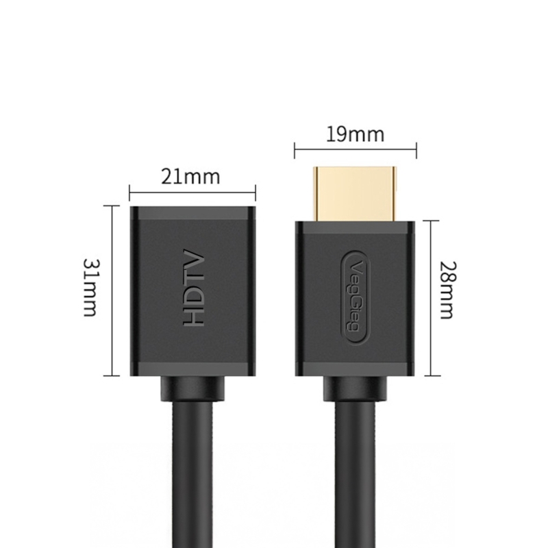 VegGieg 4K 60Hz Dişi Erkek HDMI 2.0 Uzatma Kablosu 2 Metre - 3