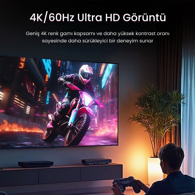 VegGieg 4K HDMI 2.0 Görüntü Seçici 5 Giriş 1 Çıkış Kumandalı Switch - 4