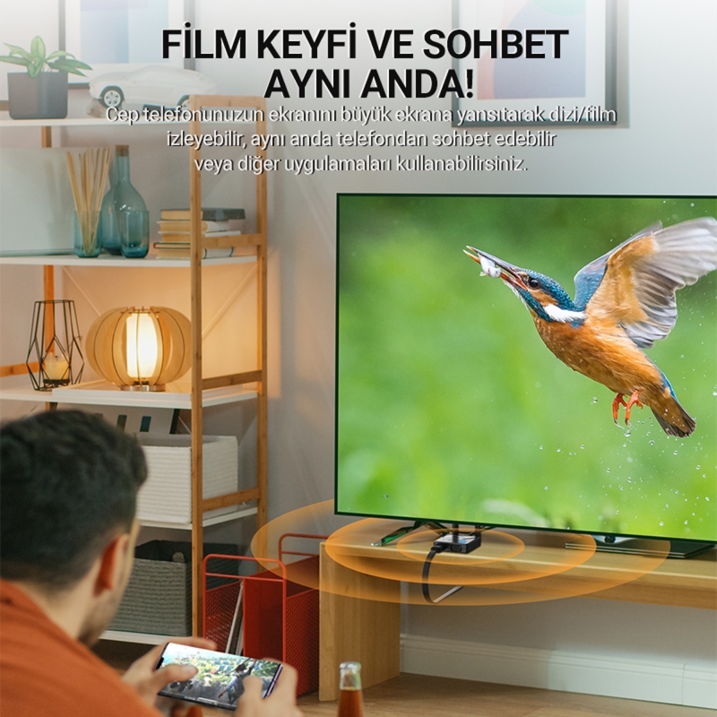VegGieg 4K HDMI VGA 2.4 / 5Ghz Wireless Kablosuz Görüntü Aktarım Cihazı - 3