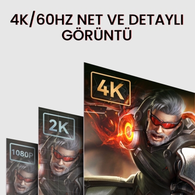 VegGieg 4K/60Hz 2K/165Hz Displayport V1.2 Kablo 3 Metre - 8