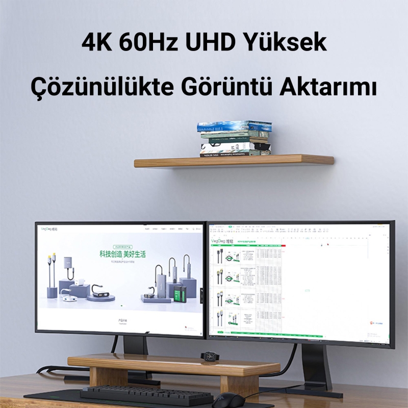 VegGieg 4K/60Hz 2K/165Hz Displayport V1.2 Kablo 3 Metre - 4