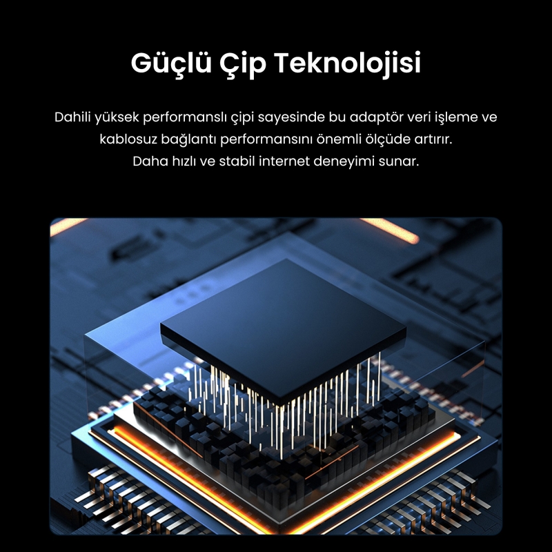 VegGieg 300 Mbps Wifi 6 Çift Bant Kablosuz Alıcı Verici Nano USB Adaptör - 6