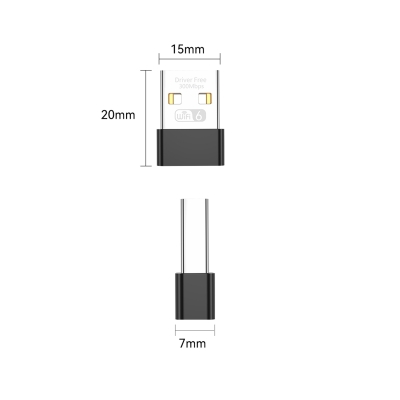 VegGieg 300 Mbps Wifi 6 Çift Bant Kablosuz Alıcı Verici Nano USB Adaptör - 8