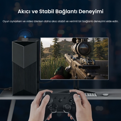 VegGieg 300 Mbps Wifi 6 Çift Bant Kablosuz Alıcı Verici Nano USB Adaptör - 4