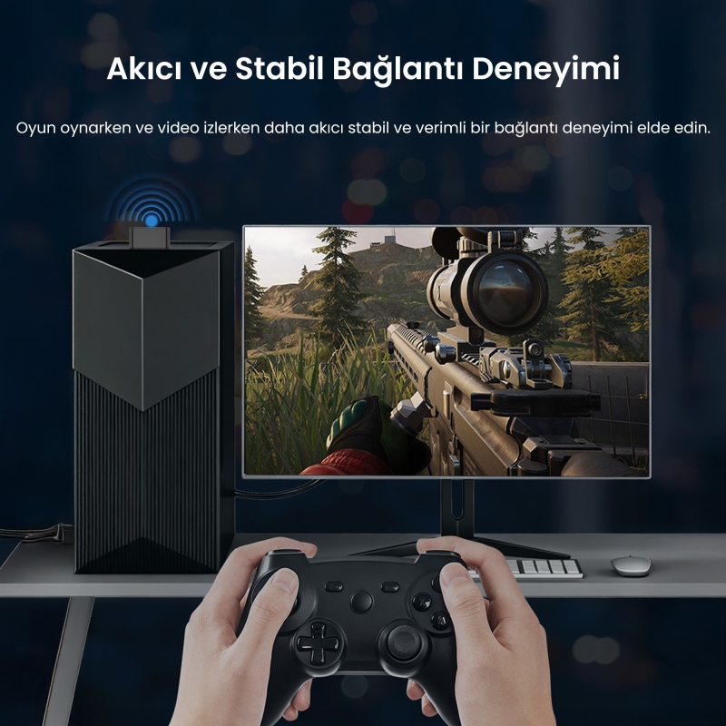 VegGieg 300 Mbps Wifi 6 Çift Bant Kablosuz Alıcı Verici Nano USB Adaptör - 4