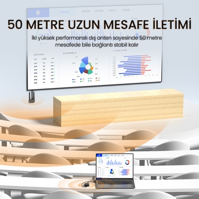 VegGieg 5Ghz Kablosuz HDMI VGA Görüntü Aktarım Cihazı - 5