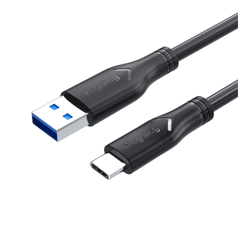 VegGieg USB 3.0 to Type-C 60W 10Gbps Data ve Şarj Kablosu 50 CM - 1